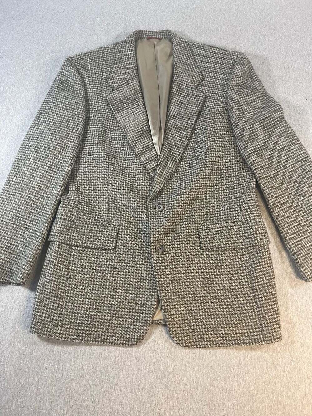 Hart Schaffner & Marx Vintage Wool Houndstooth Sport Coat Blazer 42R